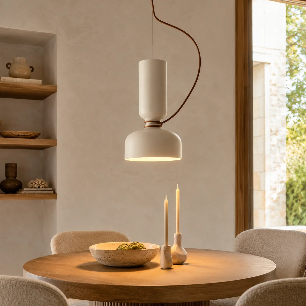 RoyaleGlow Modern White Pendant Light Kitchen Island Hanging Lamp - Royale Basic