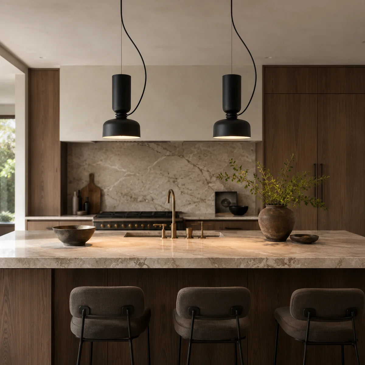 RoyaleGlow Modern White Pendant Light Kitchen Island Hanging Lamp - Royale Basic