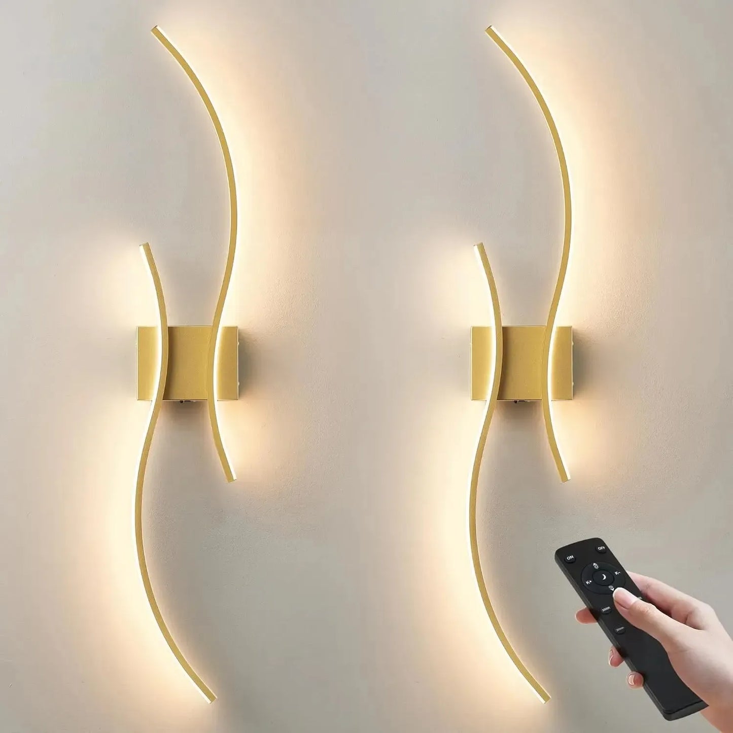 RoyaleGlow Modern Wireless Wall Sconce - Dimmable LED with Remote & 3 Color Temps-Royale Basic