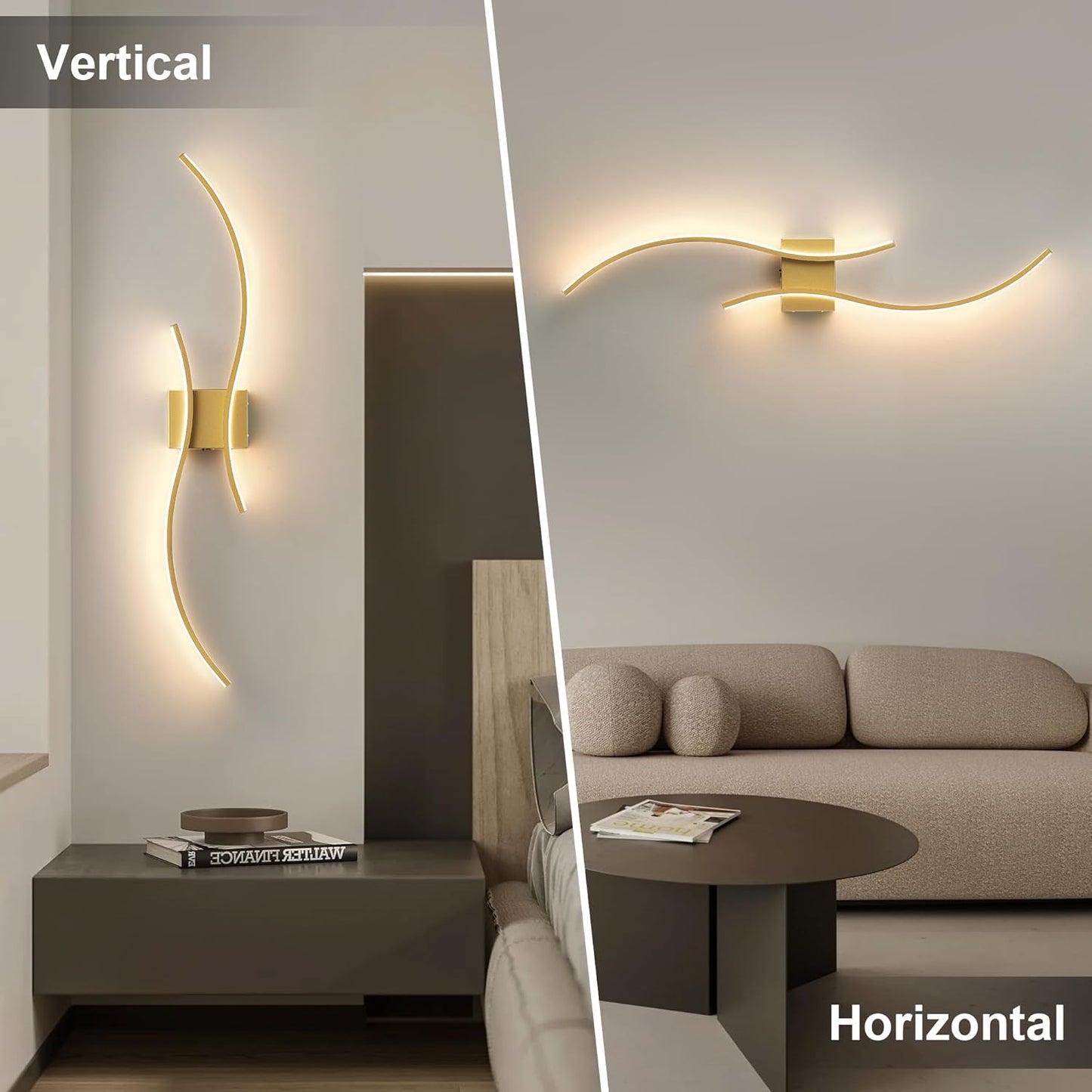 RoyaleGlow Modern Wireless Wall Sconce - Dimmable LED with Remote & 3 Color Temps-Royale Basic