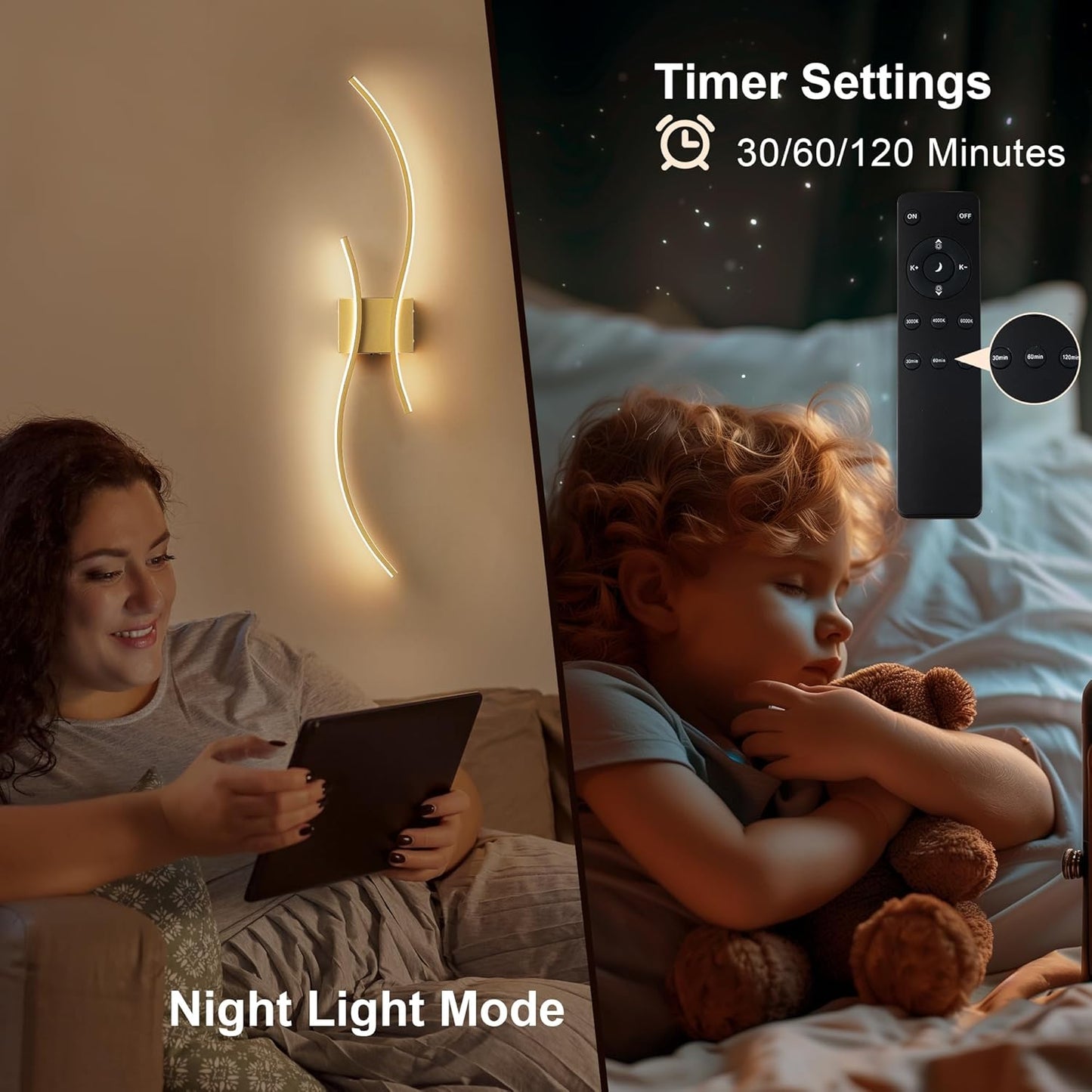 RoyaleGlow Modern Wireless Wall Sconce - Dimmable LED with Remote & 3 Color Temps-Royale Basic