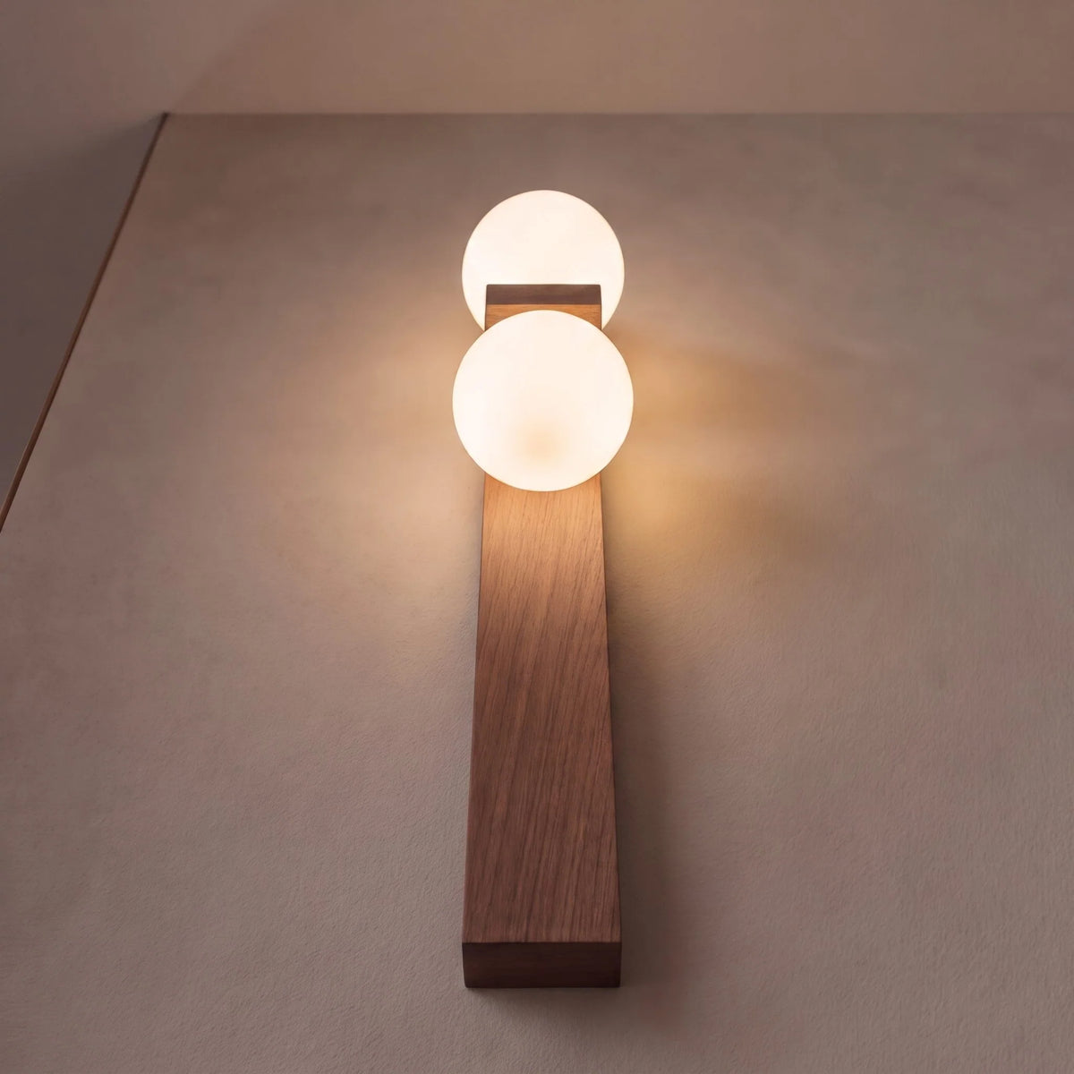 RoyaleGlow Modern Wood Wall Sconce Dimmable Glass Globe Vanity Light Fixture - Royale Basic