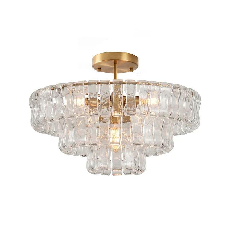 RoyaleGlow Murano Glass Semi Flush Mount Ceiling Light Fixture - Royale Basic