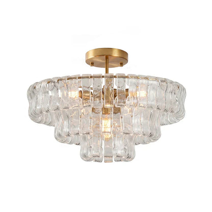 RoyaleGlow Murano Glass Semi Flush Mount Ceiling Light Fixture - Royale Basic