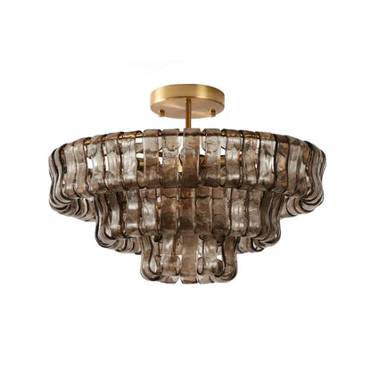 RoyaleGlow Murano Glass Semi Flush Mount Ceiling Light Fixture - Royale Basic