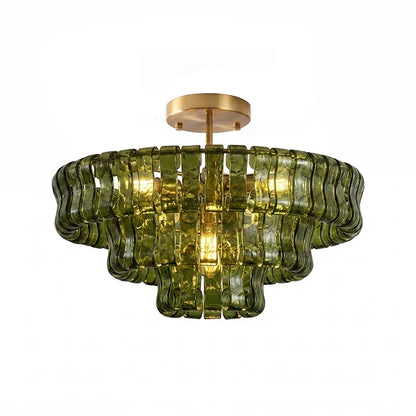 RoyaleGlow Murano Glass Semi Flush Mount Ceiling Light Fixture - Royale Basic