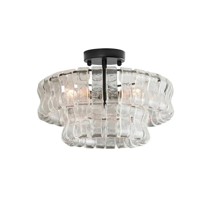 RoyaleGlow Murano Glass Semi Flush Mount Ceiling Light Fixture - Royale Basic