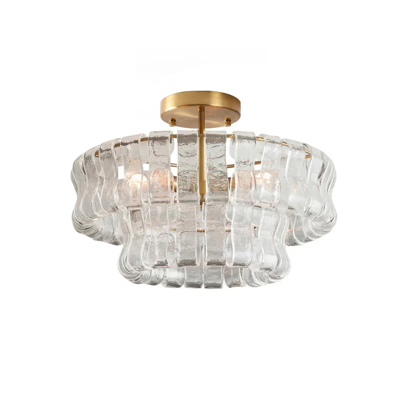 RoyaleGlow Murano Glass Semi Flush Mount Ceiling Light Fixture - Royale Basic