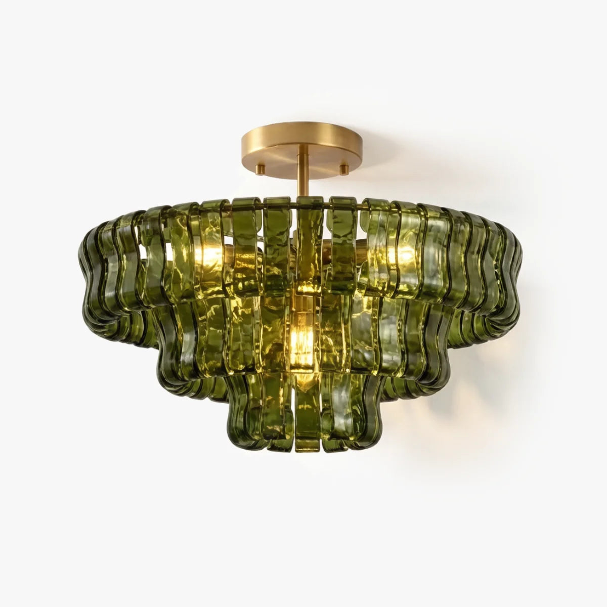 RoyaleGlow Murano Glass Semi Flush Mount Ceiling Light Fixture - Royale Basic