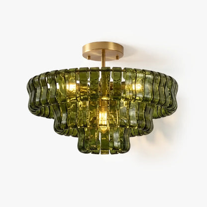 RoyaleGlow Murano Glass Semi Flush Mount Ceiling Light Fixture - Royale Basic