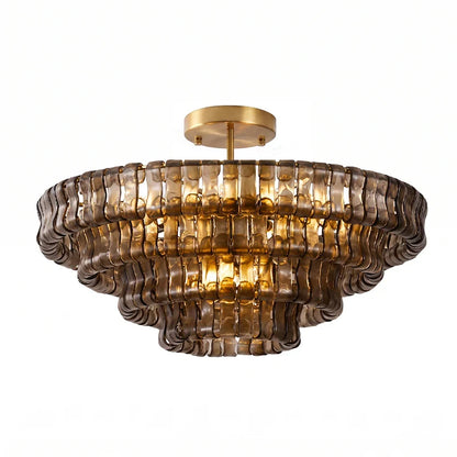 RoyaleGlow Murano Glass Semi Flush Mount Ceiling Light Fixture - Royale Basic