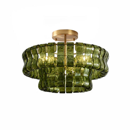 RoyaleGlow Murano Glass Semi Flush Mount Ceiling Light Fixture - Royale Basic