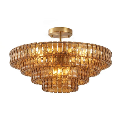 RoyaleGlow Murano Glass Semi Flush Mount Ceiling Light Fixture - Royale Basic
