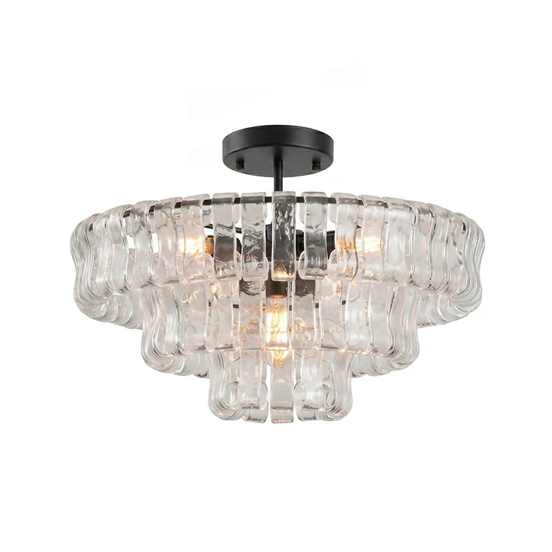 RoyaleGlow Murano Glass Semi Flush Mount Ceiling Light Fixture - Royale Basic