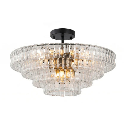RoyaleGlow Murano Glass Semi Flush Mount Ceiling Light Fixture - Royale Basic