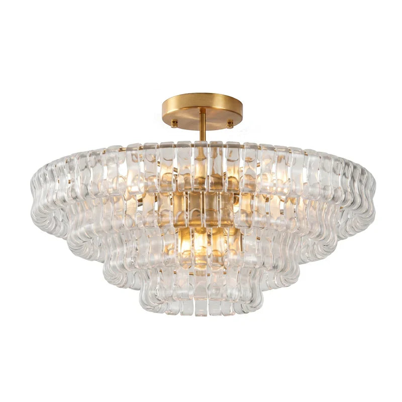 RoyaleGlow Murano Glass Semi Flush Mount Ceiling Light Fixture - Royale Basic