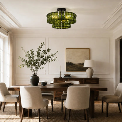 RoyaleGlow Murano Glass Semi Flush Mount Ceiling Light Fixture - Royale Basic