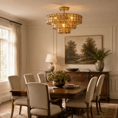 RoyaleGlow Murano Glass Semi Flush Mount Ceiling Light Fixture - Royale Basic