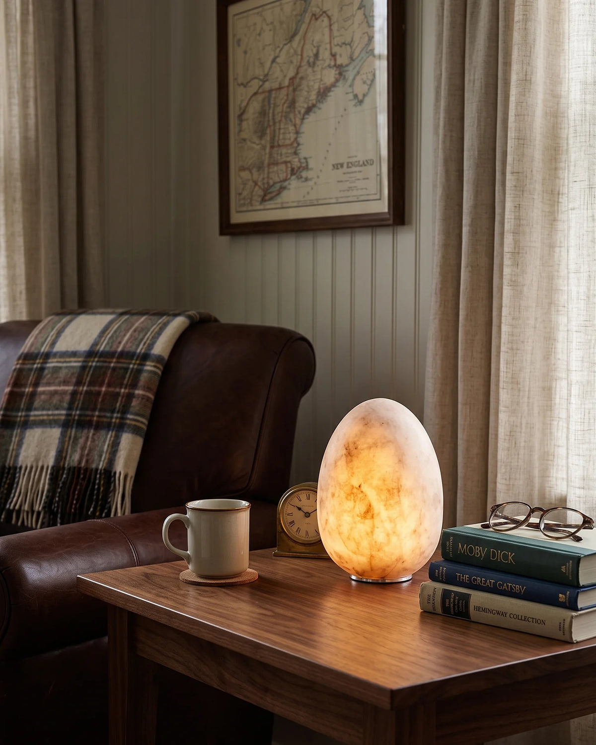 RoyaleGlow Natural Alabaster Cordless Accent Lamp Rechargeable Stone Light - Royale Basic