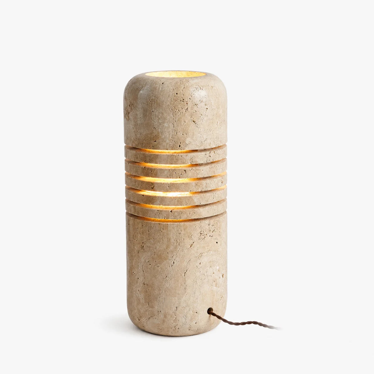 RoyaleGlow Natural Travertine Stone Floor Lamp Sculptural Column Light - Royale Basic