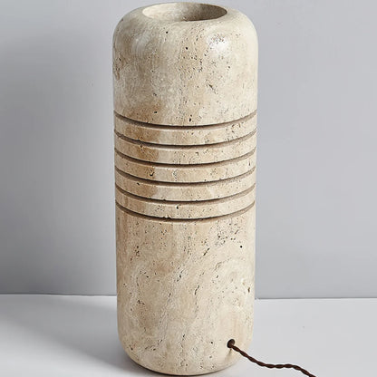 RoyaleGlow Natural Travertine Stone Floor Lamp Sculptural Column Light - Royale Basic