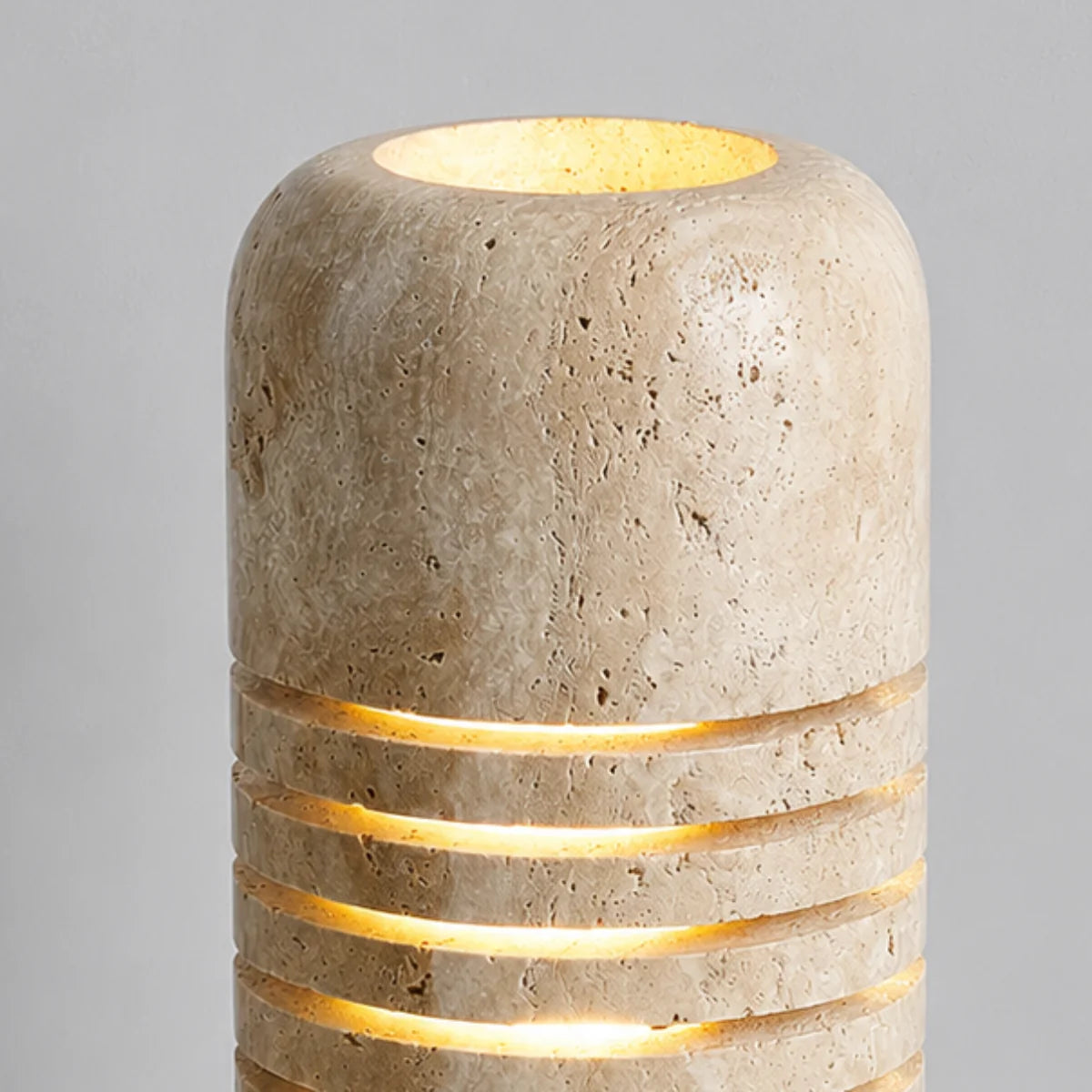 RoyaleGlow Natural Travertine Stone Floor Lamp Sculptural Column Light - Royale Basic