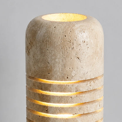 RoyaleGlow Natural Travertine Stone Floor Lamp Sculptural Column Light - Royale Basic