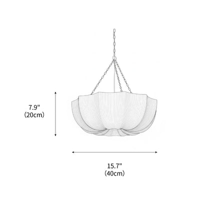 RoyaleGlow Pleated Fabric Pendant Light Hanging Ceiling Lamp - Royale Basic