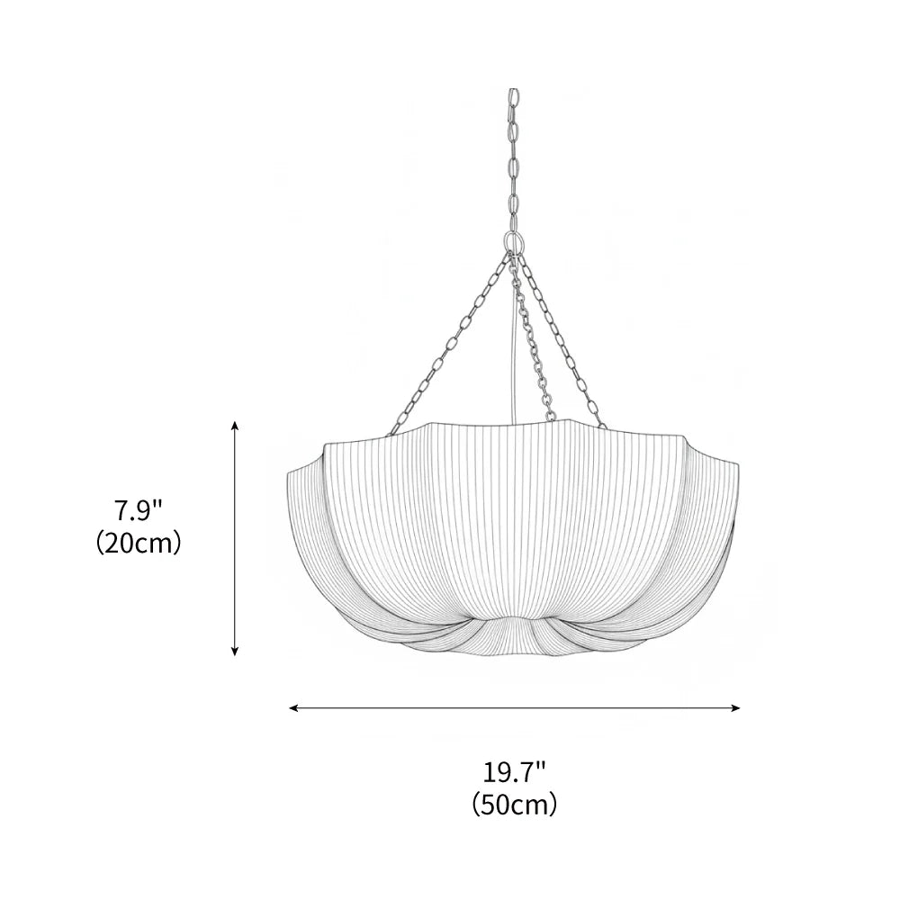 RoyaleGlow Pleated Fabric Pendant Light Hanging Ceiling Lamp - Royale Basic