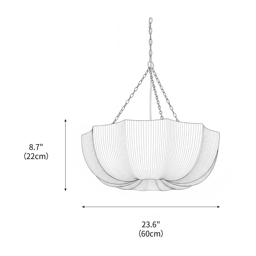 RoyaleGlow Pleated Fabric Pendant Light Hanging Ceiling Lamp - Royale Basic