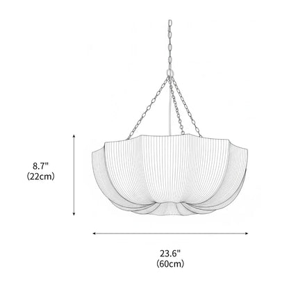 RoyaleGlow Pleated Fabric Pendant Light Hanging Ceiling Lamp - Royale Basic