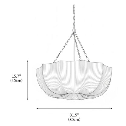 RoyaleGlow Pleated Fabric Pendant Light Hanging Ceiling Lamp - Royale Basic