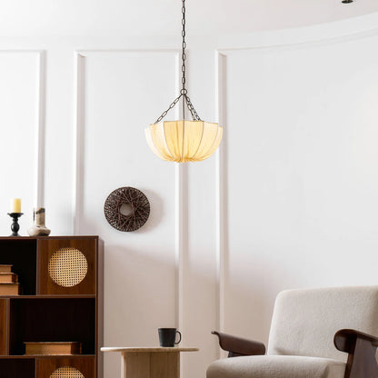 RoyaleGlow Pleated Fabric Pendant Light Hanging Ceiling Lamp - Royale Basic