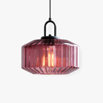 RoyaleGlow Ribbed Green Glass Pendant Light Modern Kitchen Island Hanging Lamp - Royale Basic