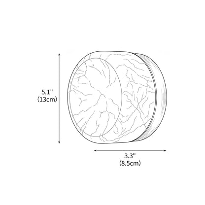 RoyaleGlow Round Alabaster Wall Sconce Modern Brass Light Fixture - Royale Basic
