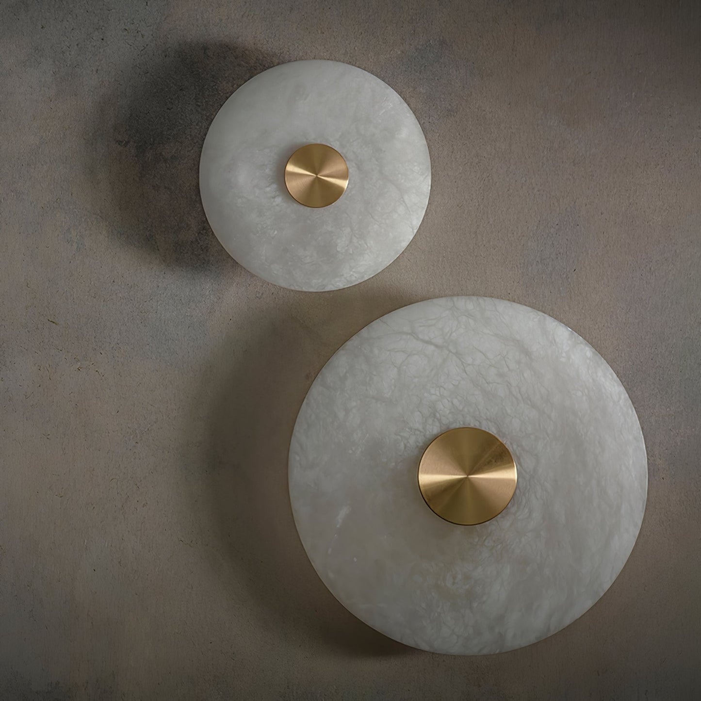 RoyaleGlow Round Alabaster Wall Sconce - Modern LED Flush Mount Light-Royale Basic