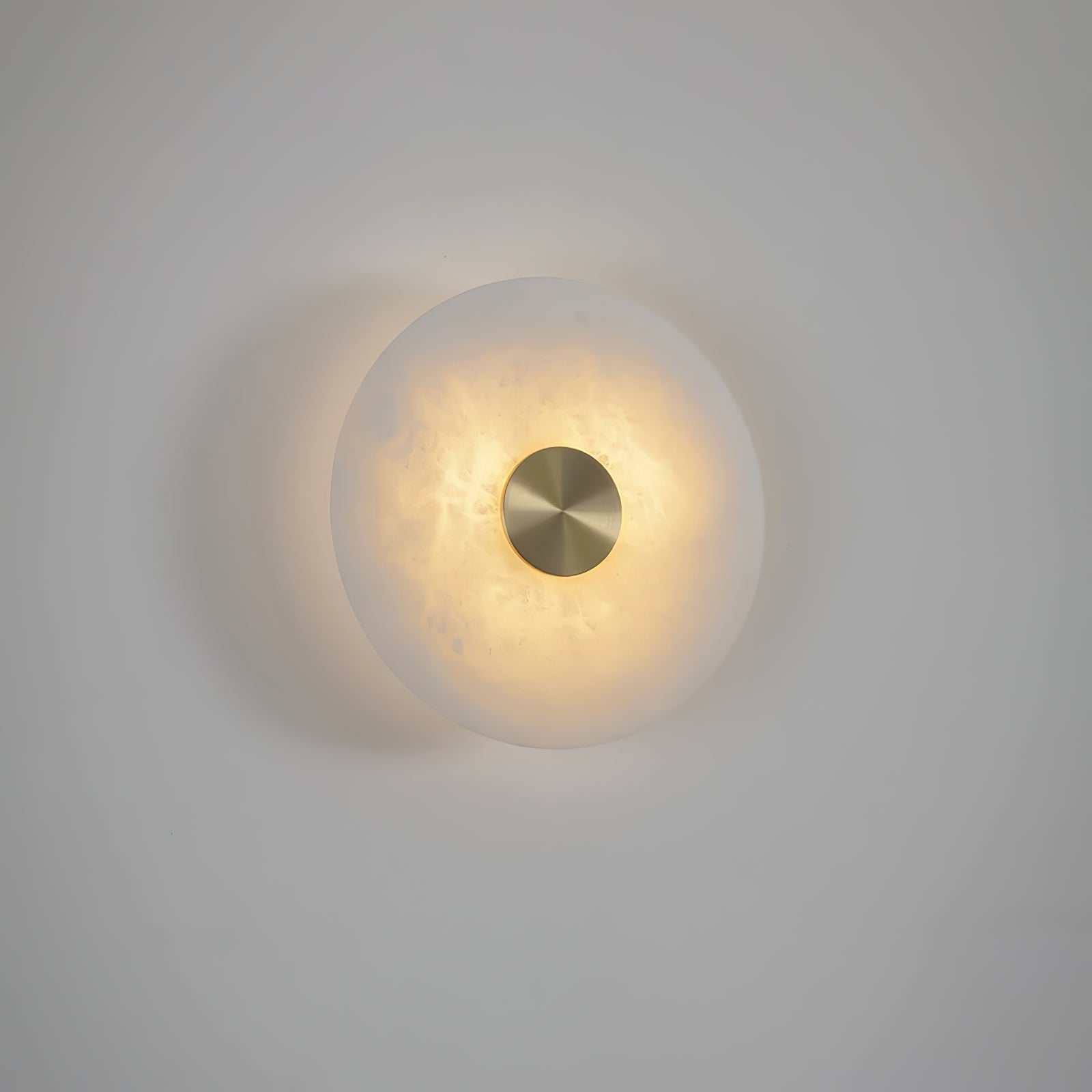 RoyaleGlow Round Alabaster Wall Sconce - Modern LED Flush Mount Light-Royale Basic