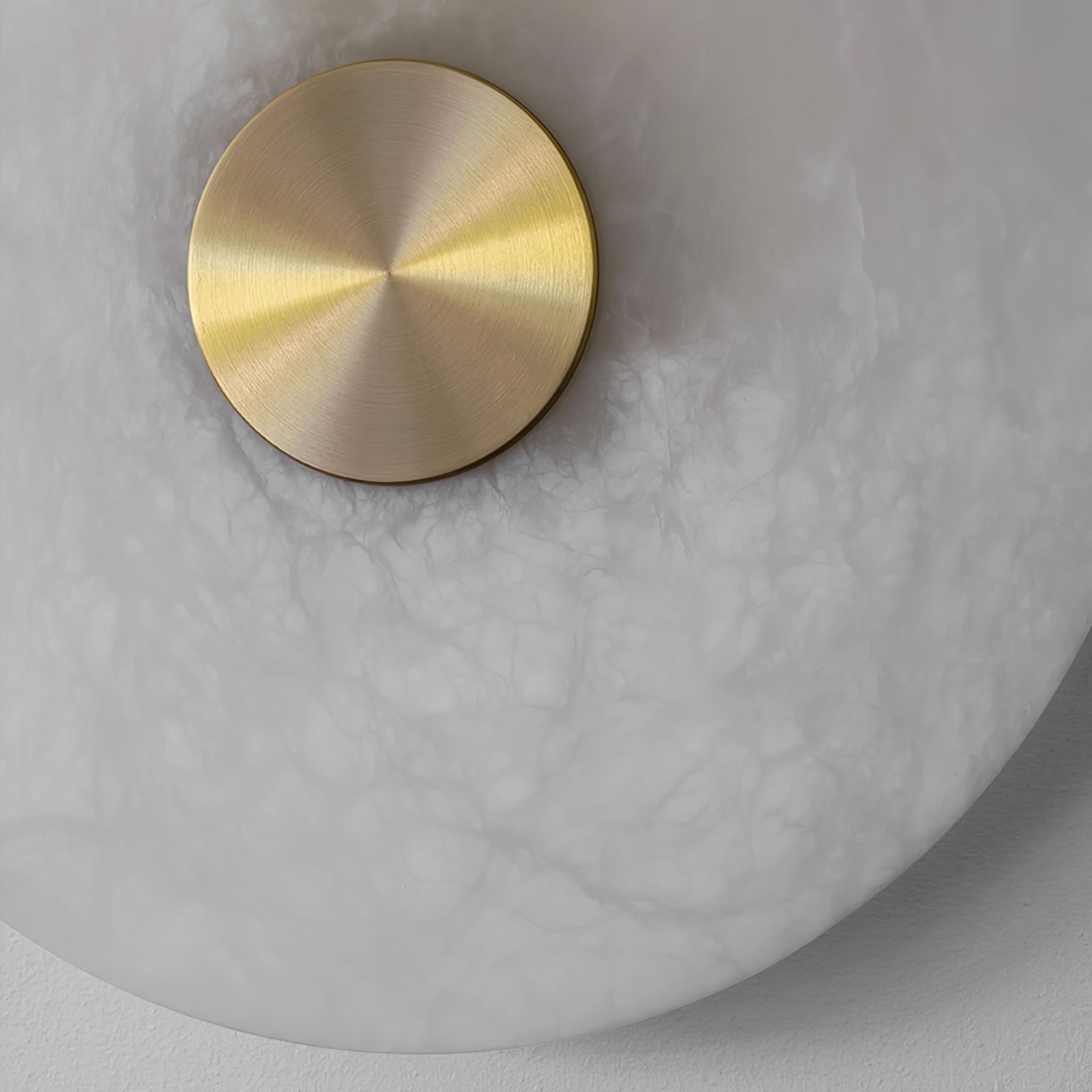 RoyaleGlow Round Alabaster Wall Sconce - Modern LED Flush Mount Light-Royale Basic