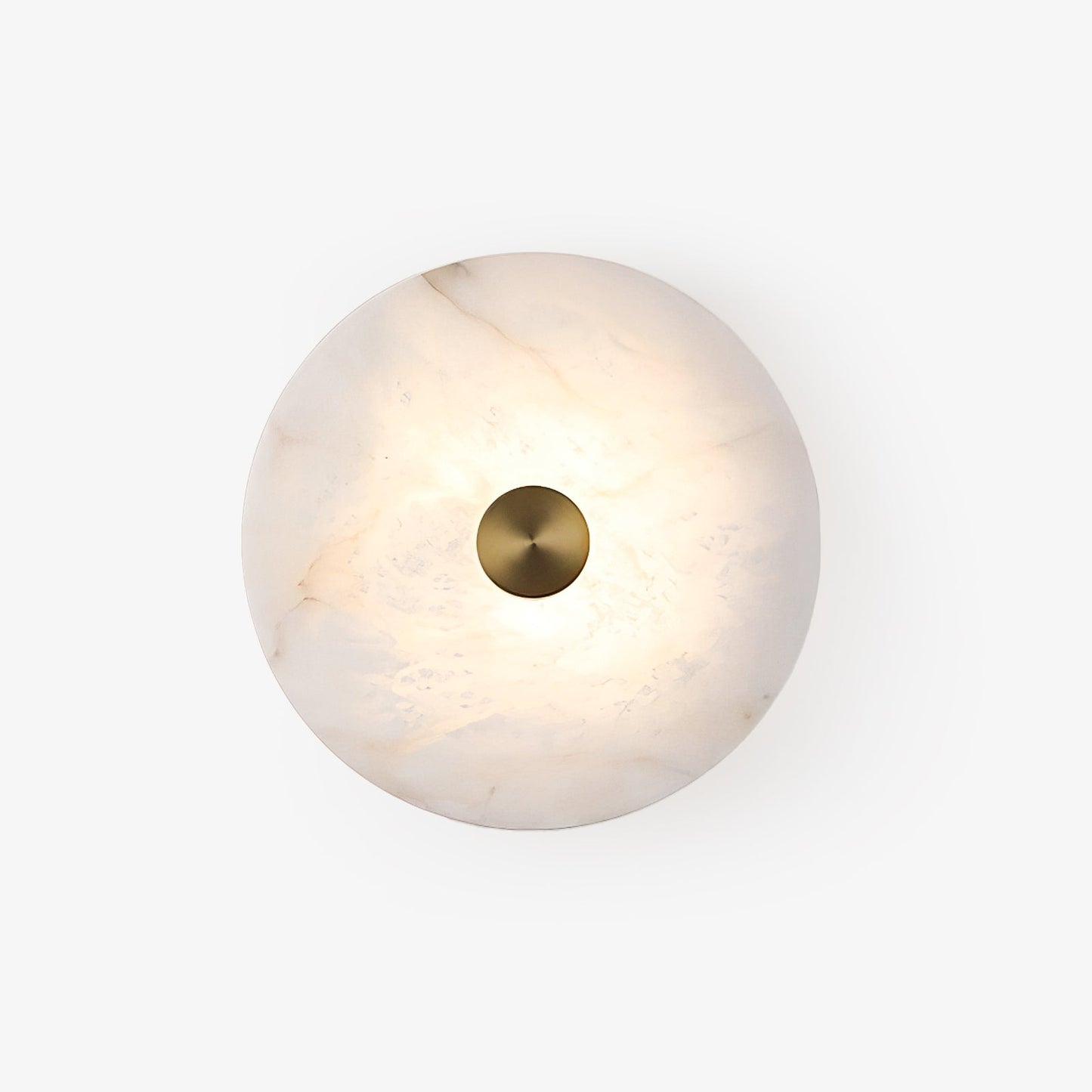 RoyaleGlow Round Alabaster Wall Sconce - Modern LED Flush Mount Light-Royale Basic