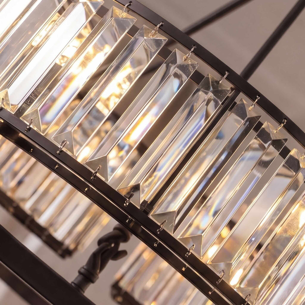RoyaleGlow Rustic Crystal Chandelier Hanging Light Fixture For Dining Room - Royale Basic