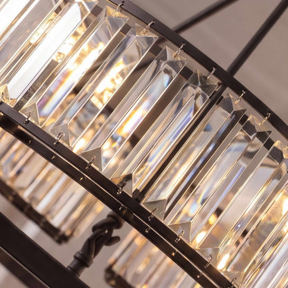 RoyaleGlow Rustic Crystal Chandelier Hanging Light Fixture For Dining Room - Royale Basic