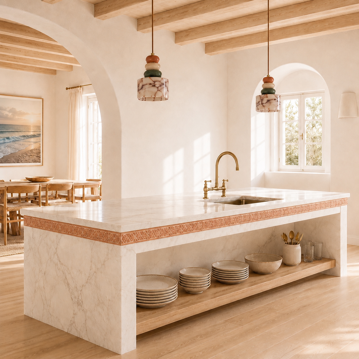 RoyaleGlow Sculptural Marble Pendant Light - Organic Modern Ceiling Fixture-Royale Basic