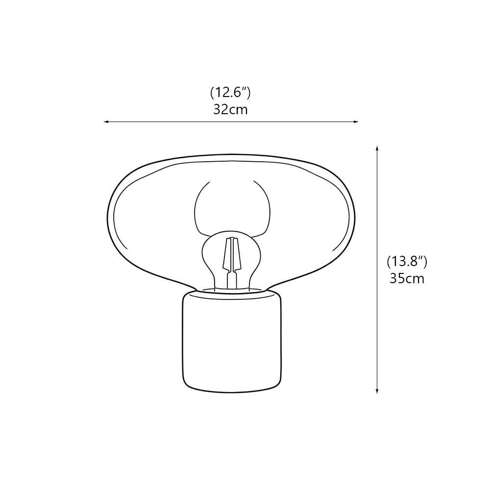 RoyaleGlow Smoked Glass Mushroom Table Lamp with Marble Base - Royale Basic