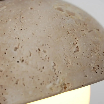 RoyaleGlow Travertine & Glass Dome Pendant Light - Modern Organic Sconce-Royale Basic