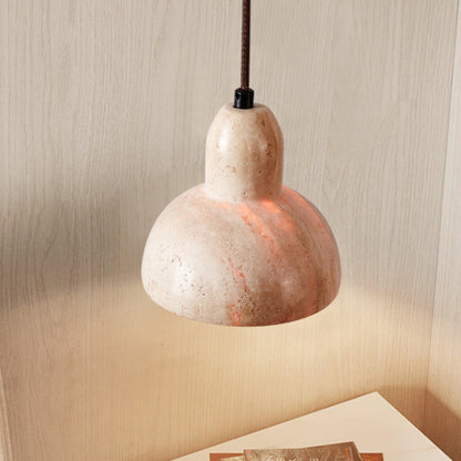 RoyaleGlow Travertine Pendant Light - Modern Natural Stone Hanging Lamp-Royale Basic