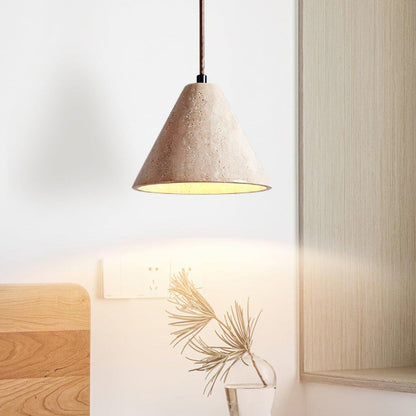 RoyaleGlow Travertine Pendant Light - Modern Natural Stone Hanging Lamp-Royale Basic