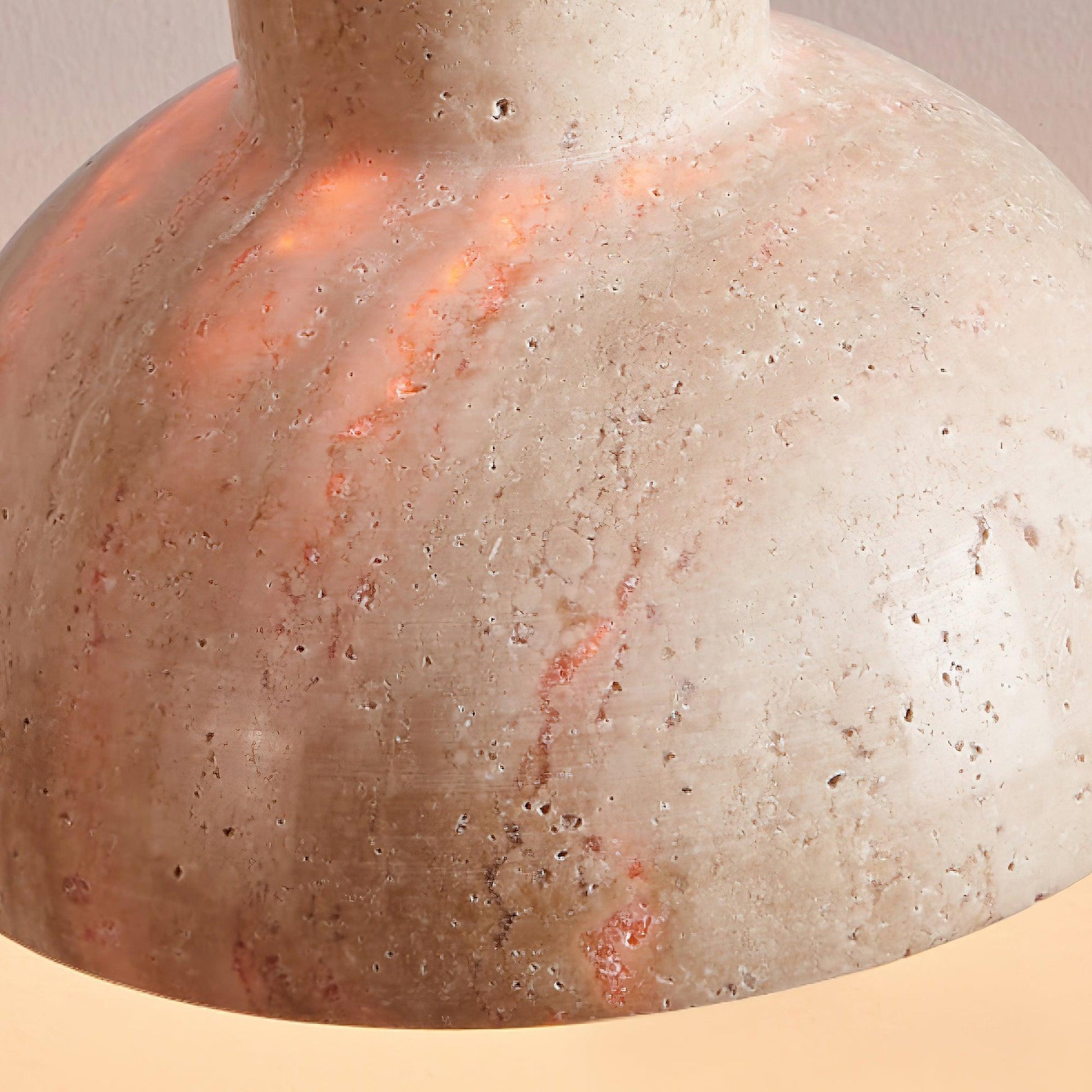 RoyaleGlow Travertine Pendant Light - Modern Natural Stone Hanging Lamp-Royale Basic