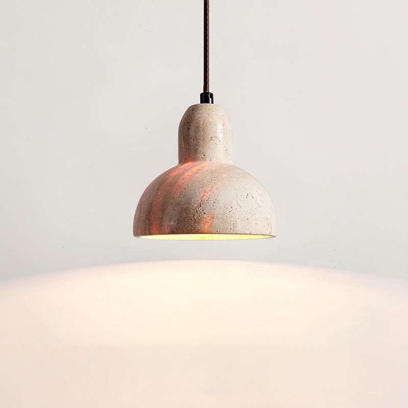 RoyaleGlow Travertine Pendant Light - Modern Natural Stone Hanging Lamp-Royale Basic