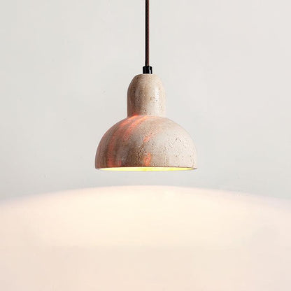 RoyaleGlow Travertine Pendant Light - Modern Natural Stone Hanging Lamp-Royale Basic