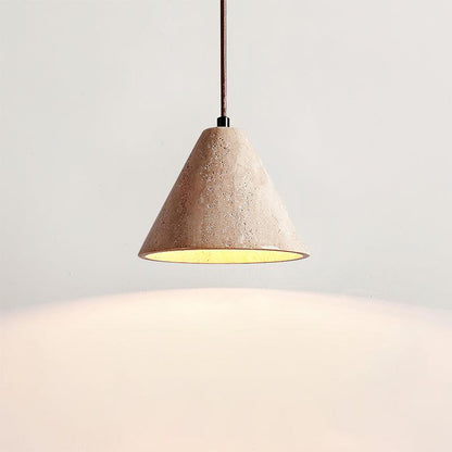 RoyaleGlow Travertine Pendant Light - Modern Natural Stone Hanging Lamp-Royale Basic